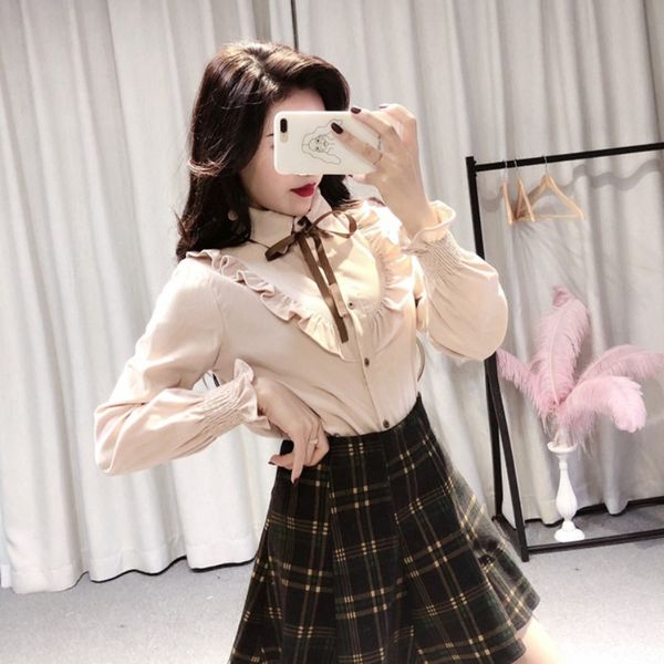 sweet wooden ear college style shirt 2020 autumn new corduroy cardigan bottoming long-sleeved shirt womens fashion, White
sweet wooden ear college style shirt 2020 autumn new corduroy cardigan bottoming long-sleeved shirt womens fashion, White