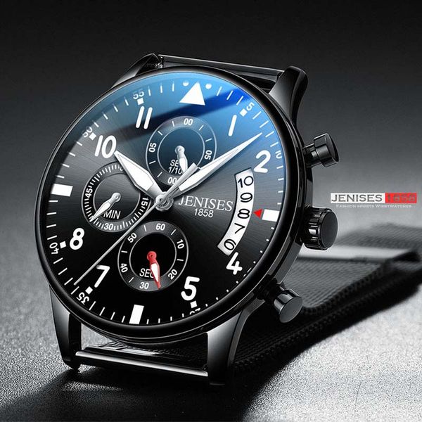 jenises chronograph auto date men sports watches brand fashion quartz wrist leather strap watches relogio masculino, Slivery;brown
jenises chronograph auto date men sports watches brand fashion quartz wrist leather strap watches relogio masculino, Slivery;brown