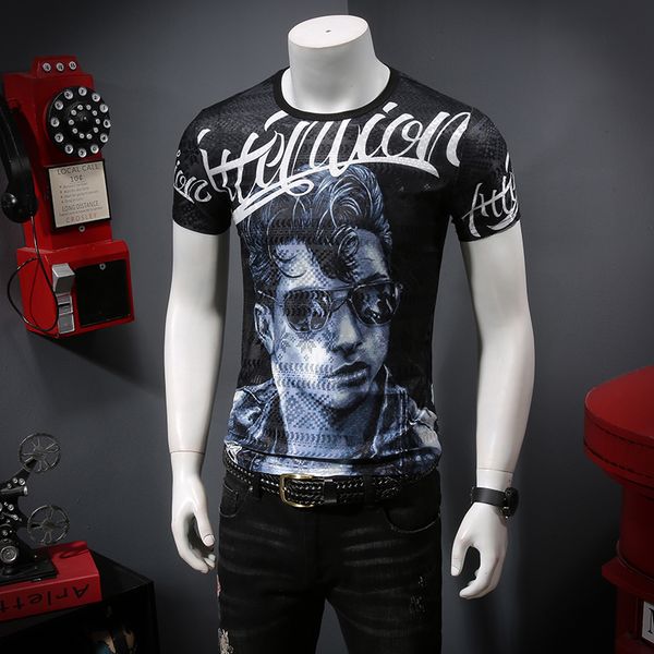 2019 popular new men's round neck short-sleeved tide korean version of the trend handsome wild casual slim youth t-shirt, White;black
2019 popular new men's round neck short-sleeved tide korean version of the trend handsome wild casual slim youth t-shirt, White;black