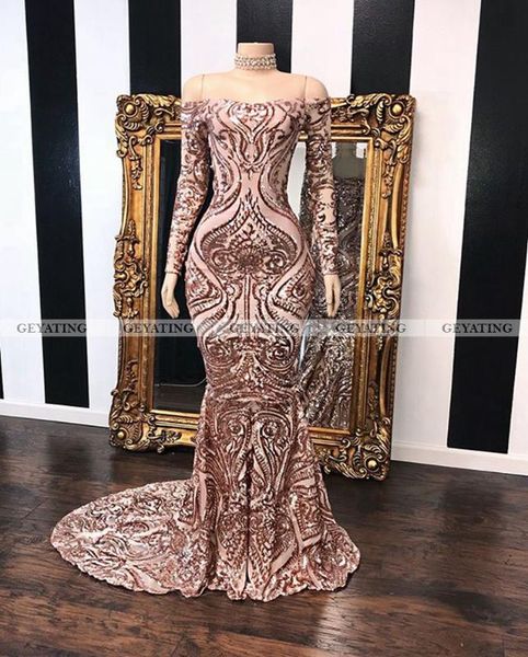elegant off shoulder mermaid rose gold prom dresses for black girls sequin long graduation dress african formal evening gowns, White;black
elegant off shoulder mermaid rose gold prom dresses for black girls sequin long graduation dress african formal evening gowns, White;black
