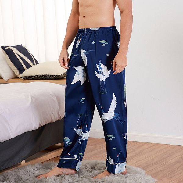 jaycosin men sleepwear bottims spring summer autumn winter man simulation silk pajamas male lingerie print long sleep pants men, Black;brown
jaycosin men sleepwear bottims spring summer autumn winter man simulation silk pajamas male lingerie print long sleep pants men, Black;brown