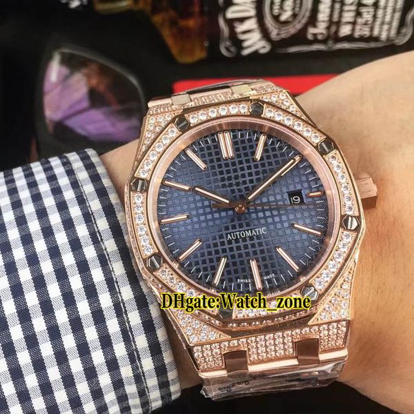 new royal 15400 blue textured dial automatic mens watch rose gold diamond bezel/case steel band sapphire glass gents watches, Slivery;brown
new royal 15400 blue textured dial automatic mens watch rose gold diamond bezel/case steel band sapphire glass gents watches, Slivery;brown
