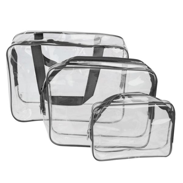3-in-1 pvc transparent waterproof multifunctional cosmetic bags