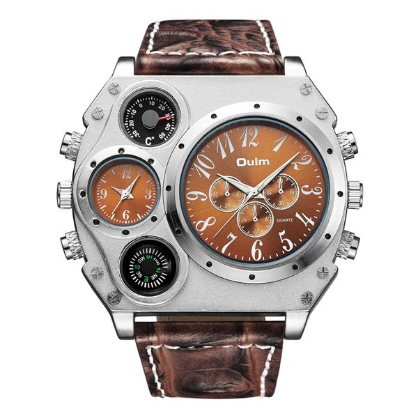 oulm brand men cool watch, watch in quartz, ale model, japan movment leather strap, Slivery;brown
oulm brand men cool watch, watch in quartz, ale model, japan movment leather strap, Slivery;brown