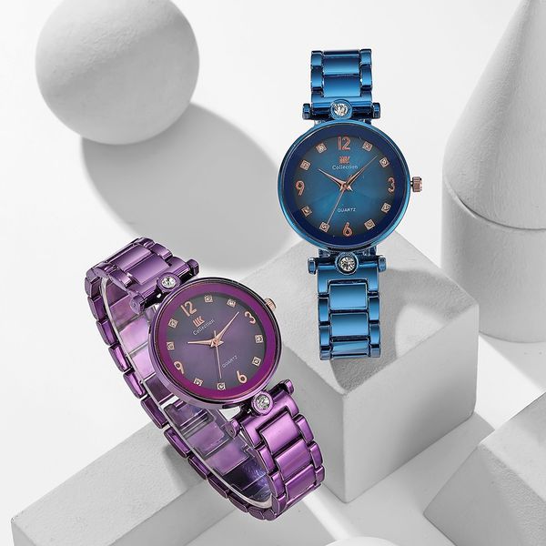 women luxury casual stainless steel belt quartz wrist watch fashion collection strap round dial elegant montre femme purple, Slivery;brown
women luxury casual stainless steel belt quartz wrist watch fashion collection strap round dial elegant montre femme purple, Slivery;brown