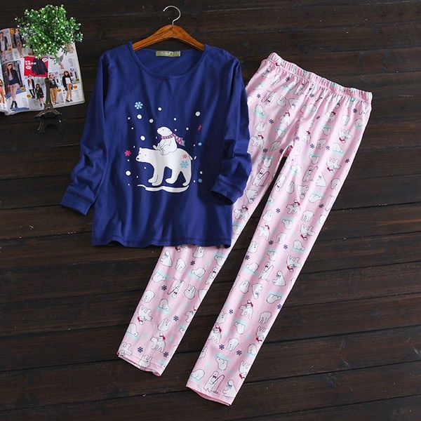2019 spring women casual cartoon pajama sets female 100% cotton sleepwear suit women long slee round collar t shirt & pants xl, Blue;gray
2019 spring women casual cartoon pajama sets female 100% cotton sleepwear suit women long slee round collar t shirt & pants xl, Blue;gray
