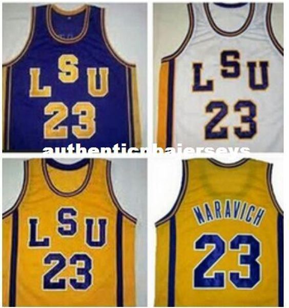 #23 pete maravich jerseys college jersey white purple yellow or customize any number men's stitched jersey, Black;blue 
#23 pete maravich jerseys college jersey white purple yellow or customize any number men's stitched jersey, Black;blue