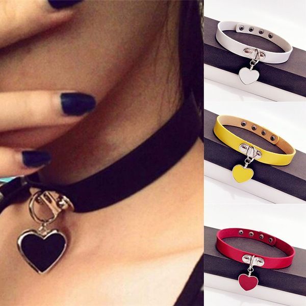 fashion punk women gothic necklace heart-shape pendant necklace leather collar choker valentine's day 1pc, Golden;silver
fashion punk women gothic necklace heart-shape pendant necklace leather collar choker valentine's day 1pc, Golden;silver