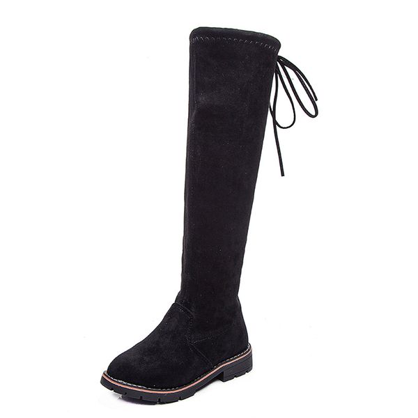 2018 new fall/winter girls' boots solid color knee bow high boots suede large children, Black;grey
2018 new fall/winter girls' boots solid color knee bow high boots suede large children, Black;grey
