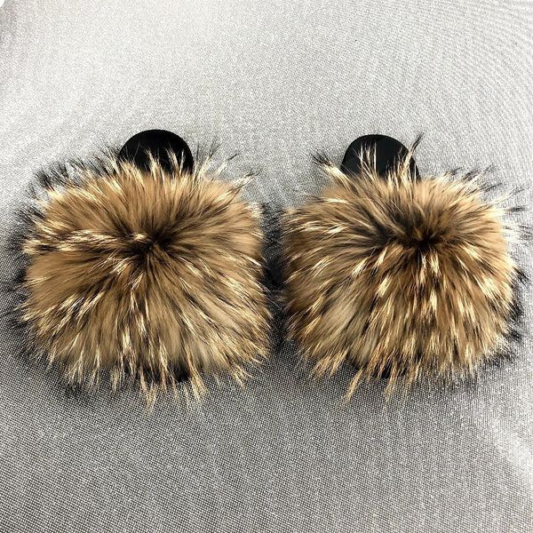 women natural raccoon fur slippers ladies fluffy sandals hair slippers women beach fur slides flip-flops, Black
women natural raccoon fur slippers ladies fluffy sandals hair slippers women beach fur slides flip-flops, Black