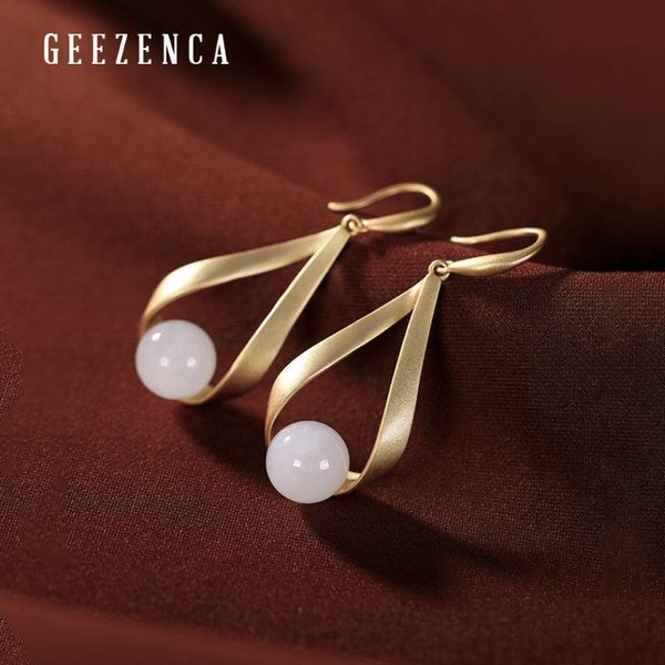 925 sterling silver gold plated hetian jade geometric drop earrings fine jewelry handcrafted trendy earring for women party, Golden;silver
925 sterling silver gold plated hetian jade geometric drop earrings fine jewelry handcrafted trendy earring for women party, Golden;silver