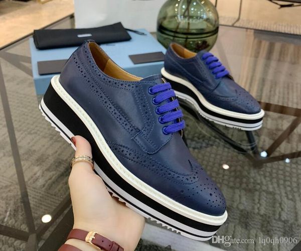 women leisure platform shoes lace-up punching mastermind real leather runner shoes 35-40, Black
women leisure platform shoes lace-up punching mastermind real leather runner shoes 35-40, Black