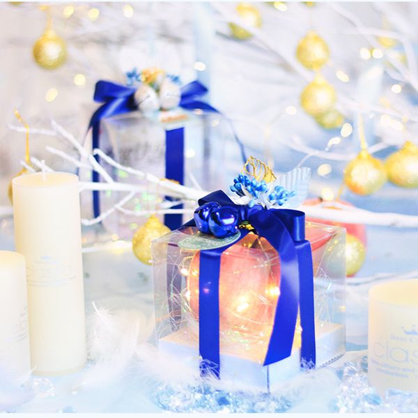 8x8x8cm/9x9x9cm/10x10x10cm/12x12x12cm four size 10pcs bule color ribbon new wedding candy transparent christmas eve apple box
8x8x8cm/9x9x9cm/10x10x10cm/12x12x12cm four size 10pcs bule color ribbon new wedding candy transparent christmas eve apple box