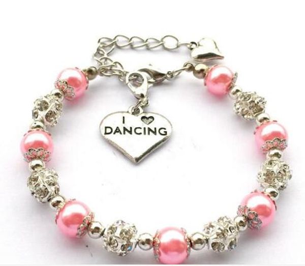 new 10pcs/lot i love dancing heart charm faux pearl beaded bracelet for girls dance lover gift handmade bead jewelry charm bracelet girls, Golden;silver
new 10pcs/lot i love dancing heart charm faux pearl beaded bracelet for girls dance lover gift handmade bead jewelry charm bracelet girls, Golden;silver