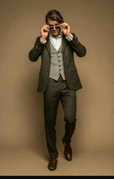 olive green men suits set grey vest young man notched lapel three pieces slim suits for men formal jacket+vest+pant, White;black
olive green men suits set grey vest young man notched lapel three pieces slim suits for men formal jacket+vest+pant, White;black