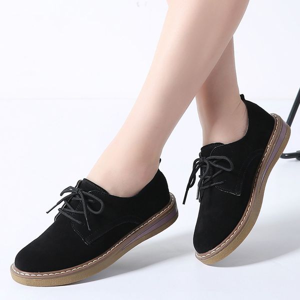 2019 spring women flats shoes women sneakers leather suede lace up boat shoes round toe flats moccasins oxford for women 989, Black
2019 spring women flats shoes women sneakers leather suede lace up boat shoes round toe flats moccasins oxford for women 989, Black