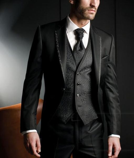 black harringbone wedding men suits three piece custom groom tuxedos for evening party 2018 jacket pants vest male blazer, Black;gray
black harringbone wedding men suits three piece custom groom tuxedos for evening party 2018 jacket pants vest male blazer, Black;gray
