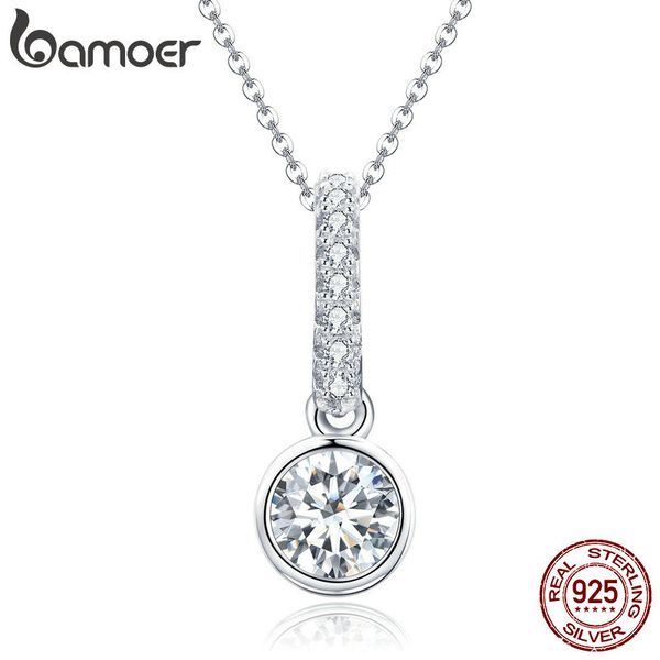 bamoer elegant 925 sterling silver simple geometric round dazzling cz pendant necklaces for women sterling silver jewelry scn295
bamoer elegant 925 sterling silver simple geometric round dazzling cz pendant necklaces for women sterling silver jewelry scn295