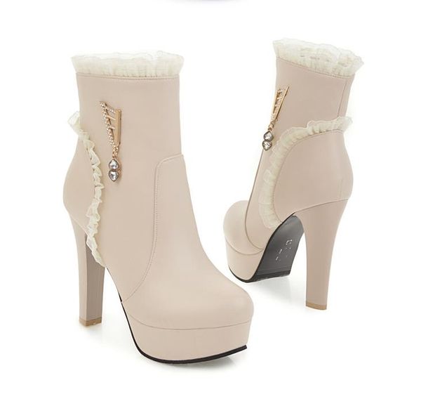 size 34 to 42 43 bride wedding shoes beige pink white ruffles chunky heels ankle booties luxury designer women boots, Black
size 34 to 42 43 bride wedding shoes beige pink white ruffles chunky heels ankle booties luxury designer women boots, Black