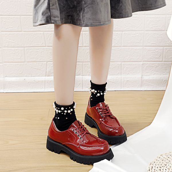 2020 spring small leather single shoes lace up women's platform wild college wind thick woman shoes student flat casual, Black
2020 spring small leather single shoes lace up women's platform wild college wind thick woman shoes student flat casual, Black