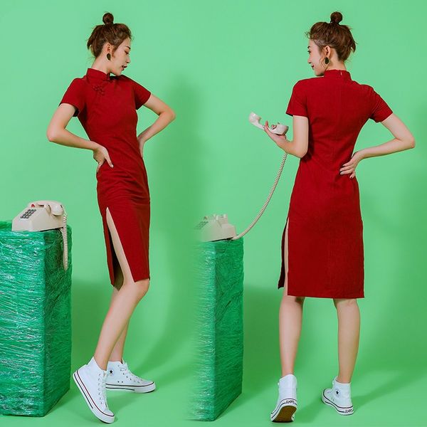 new design women chinese qipao summer red dress bodycon high split girls cheongsam modern wedding party dresses, Black;gray
new design women chinese qipao summer red dress bodycon high split girls cheongsam modern wedding party dresses, Black;gray