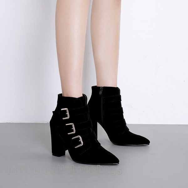 woman buckle high heels shoes zip short knight boots ladies motorcycle boot flock pointed toe zapatos de mujer black
woman buckle high heels shoes zip short knight boots ladies motorcycle boot flock pointed toe zapatos de mujer black