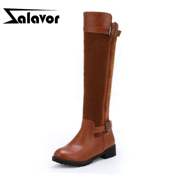 zalavor plus 33-50 women knee high boots buckle zipper winter shoes women round toe fashion platform ladies heeled boots, Black
zalavor plus 33-50 women knee high boots buckle zipper winter shoes women round toe fashion platform ladies heeled boots, Black