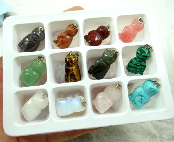 natural stone turquoises quartz crystal tiger eye aventurine cat pendant for diy jewelry making necklace accessories12pcs, Silver
natural stone turquoises quartz crystal tiger eye aventurine cat pendant for diy jewelry making necklace accessories12pcs, Silver