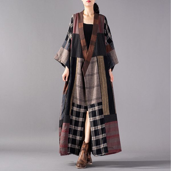 johnature vintage long cotton linen coats v-neck sashes full sleeve patchwork plus size new 2018 autumn women cardigan trench, Tan;black
johnature vintage long cotton linen coats v-neck sashes full sleeve patchwork plus size new 2018 autumn women cardigan trench, Tan;black