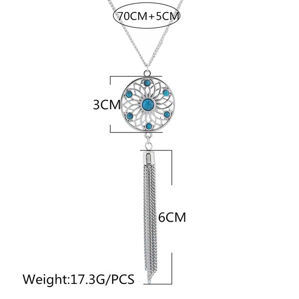 fashion- boho bead flower necklaces fashion hollow net tassel long pendant dangle necklace for women jewellry, Silver
fashion- boho bead flower necklaces fashion hollow net tassel long pendant dangle necklace for women jewellry, Silver