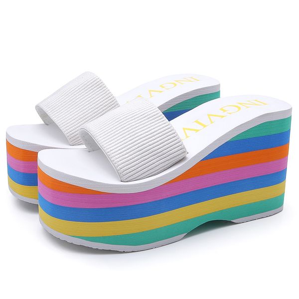 womens shoes summer rainbow colors soles wedge super high heel platform beach flip flops slippers sandals black pink white b3
womens shoes summer rainbow colors soles wedge super high heel platform beach flip flops slippers sandals black pink white b3
