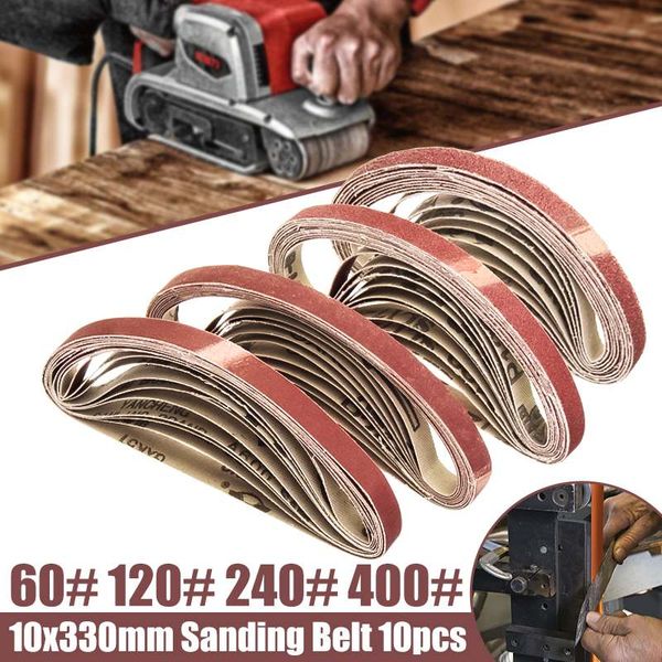 10pcs/set 10x330mm grinding belts sanding belt grit 60 120 240 400 for flush belt machines polishing grind machine sander tools
10pcs/set 10x330mm grinding belts sanding belt grit 60 120 240 400 for flush belt machines polishing grind machine sander tools