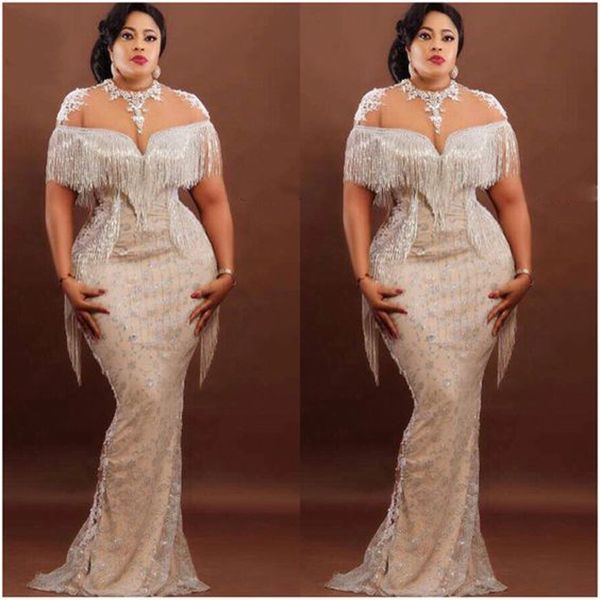 tassels mermaid evening dresses saudi arabia sheer neck appliques lace plus size prom dress african women party vestidos, Black;red
tassels mermaid evening dresses saudi arabia sheer neck appliques lace plus size prom dress african women party vestidos, Black;red