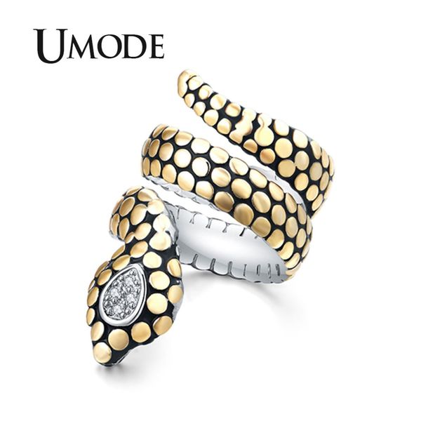 umode new snake shape gold&white gold color cz crystal ring for women clear cubic zircon jewelry large open cuff rings aur0442, Silver 
umode new snake shape gold&white gold color cz crystal ring for women clear cubic zircon jewelry large open cuff rings aur0442, Silver