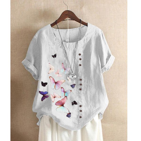 plus size women cotton linen shirts harajuku butterfly print and blouse casual short sleeve o neck ruched shirt woman blusas, White
plus size women cotton linen shirts harajuku butterfly print and blouse casual short sleeve o neck ruched shirt woman blusas, White