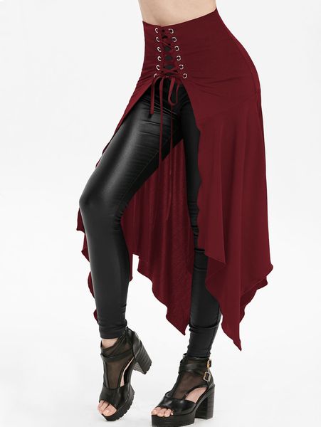 new fashion women long skirt plus size 3xl halloween gothic lace-up slit front skirts a-line high waist punk skirt without pant, Black
new fashion women long skirt plus size 3xl halloween gothic lace-up slit front skirts a-line high waist punk skirt without pant, Black
