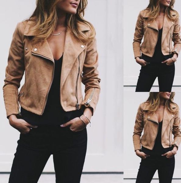 women short jackets zipper autumn winter designer jacket turn down collar female slim fit coats ing, Black;brown 
women short jackets zipper autumn winter designer jacket turn down collar female slim fit coats ing, Black;brown