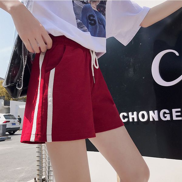 women's shorts cotton striped short pants casual ulzzang fashion student women loose solid color high waist elastic sport, White;black
women's shorts cotton striped short pants casual ulzzang fashion student women loose solid color high waist elastic sport, White;black