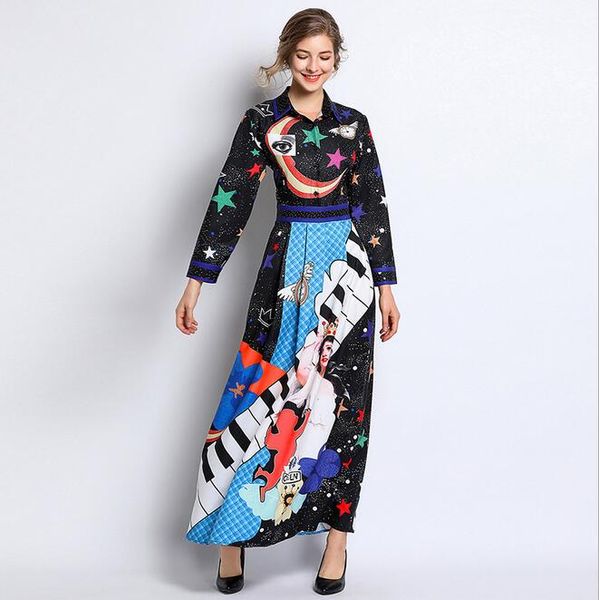 2019 lapel neck long sleeve star printed dresses spring street style dresses high grade big swing skirt, Black;pink
2019 lapel neck long sleeve star printed dresses spring street style dresses high grade big swing skirt, Black;pink