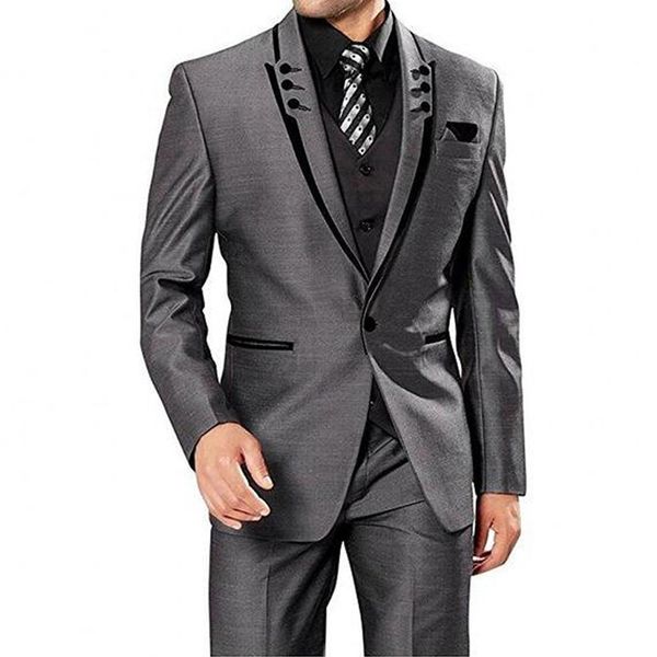 custom made dark grey wedding suit for men groom tuxedos jacket+pants+vest formal groom suit wedding tuxedo, White;black
custom made dark grey wedding suit for men groom tuxedos jacket+pants+vest formal groom suit wedding tuxedo, White;black