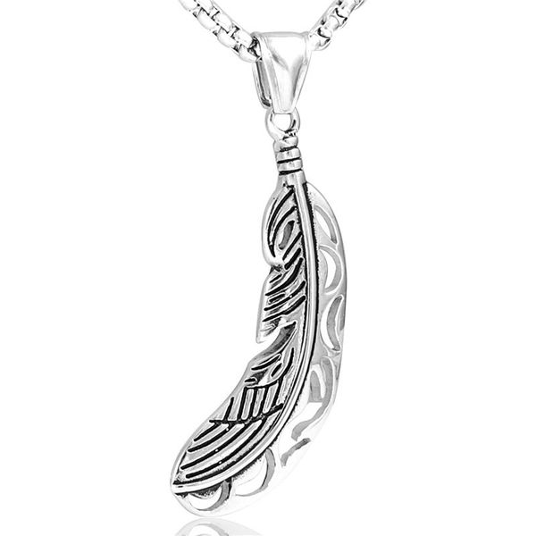 foreign trade cross border accessories titanium steel takahashi feather pendant necklace cool punk europe and america accessorie, Silver
foreign trade cross border accessories titanium steel takahashi feather pendant necklace cool punk europe and america accessorie, Silver