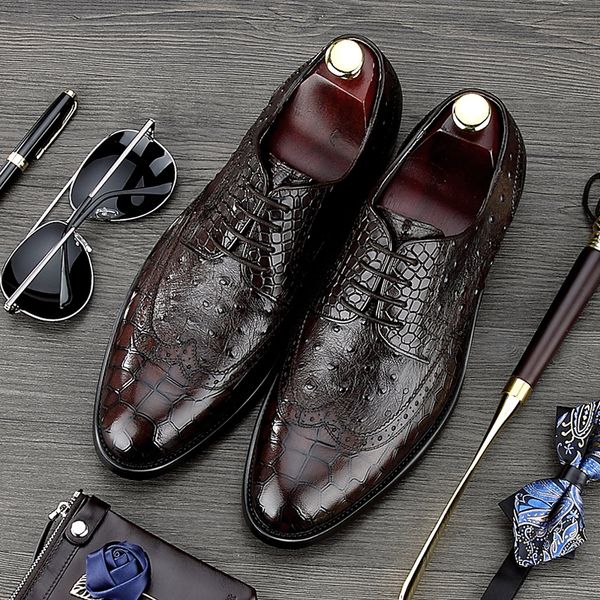 2017 british designer round toe carved man formal dress shoes genuine leather party oxfords alligator men's brogue footwear ne78, Black
2017 british designer round toe carved man formal dress shoes genuine leather party oxfords alligator men's brogue footwear ne78, Black
