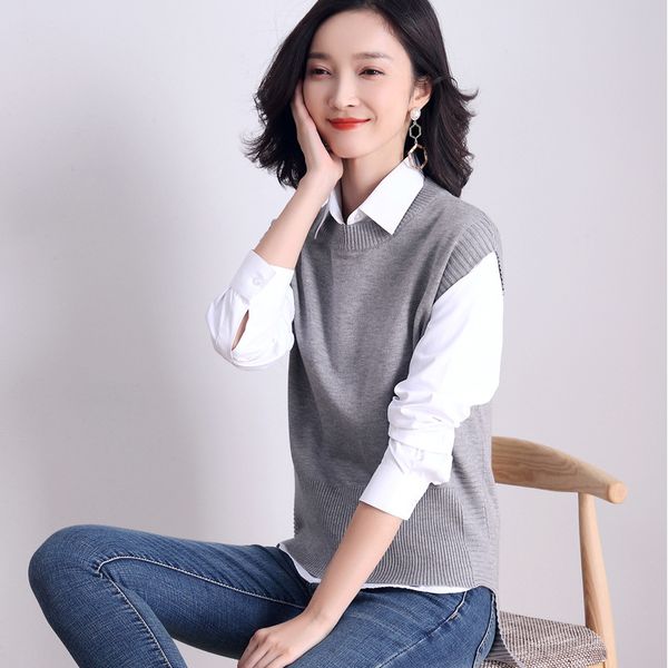 women's sweater 2020 round-neck knitted vest women's fall outer pullover sleeveless waistcoat loose sleeveless sweater, Black;white
women's sweater 2020 round-neck knitted vest women's fall outer pullover sleeveless waistcoat loose sleeveless sweater, Black;white