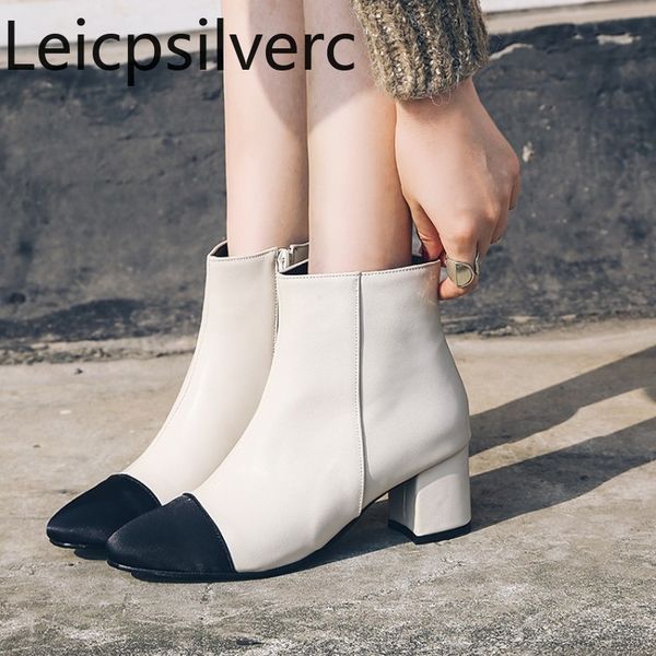 women's boots winter new fashion square head color matching zipper mid heel short tube women's shoes plus size 32-48 5.5cm high, Black
women's boots winter new fashion square head color matching zipper mid heel short tube women's shoes plus size 32-48 5.5cm high, Black