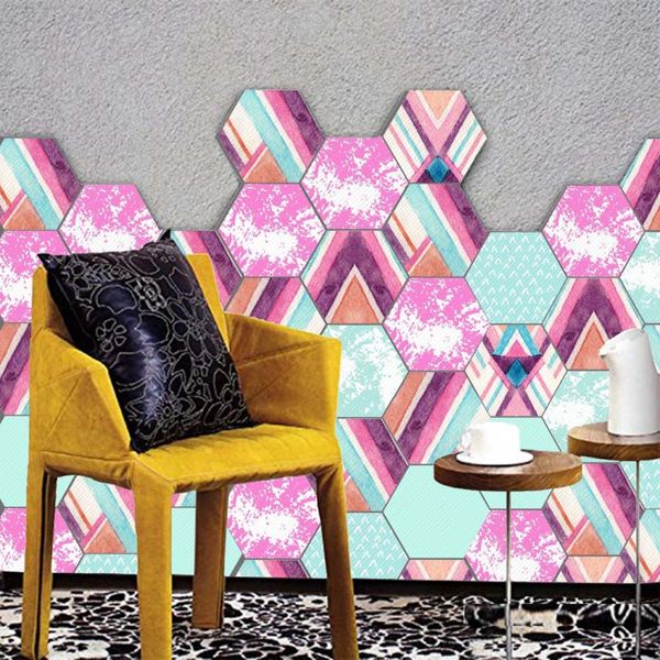 10x self adhesive hexagon wall tile floor sticker wall paper decal for office home decoration
10x self adhesive hexagon wall tile floor sticker wall paper decal for office home decoration