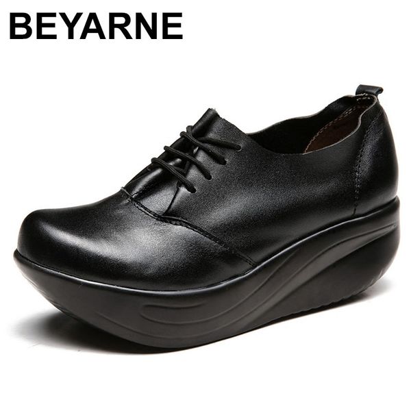 beyarnenew women's genuine leather platform shoes black wedges lady casual shoes swing lace up high heels plus size 34-43
beyarnenew women's genuine leather platform shoes black wedges lady casual shoes swing lace up high heels plus size 34-43