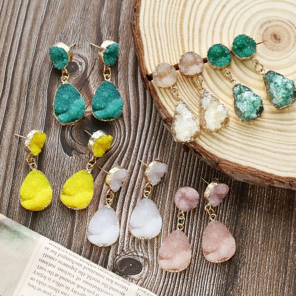 17km bohemian colorful druzy pendant earings for women round resin stone charms quartz crystal drop earring fashion jewelry gift, Silver
17km bohemian colorful druzy pendant earings for women round resin stone charms quartz crystal drop earring fashion jewelry gift, Silver