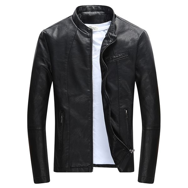 2020 autumn winter mens zipper pu leather jacket casual motorcycle leather jacket men leisure clothing slim, Black 
2020 autumn winter mens zipper pu leather jacket casual motorcycle leather jacket men leisure clothing slim, Black
