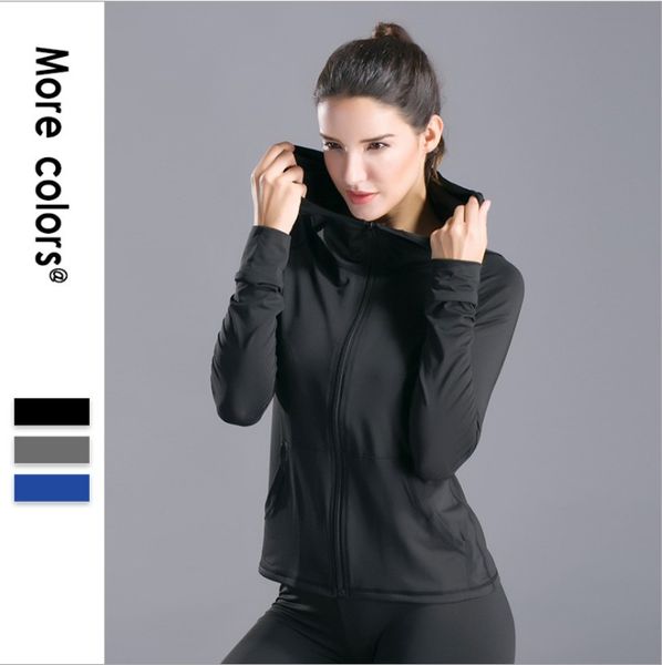 lady's running jacket breathable sport coat jogging activewear quick-dry long-sleeves with hooded sportswear pure color 3colors, Black;red
lady's running jacket breathable sport coat jogging activewear quick-dry long-sleeves with hooded sportswear pure color 3colors, Black;red
