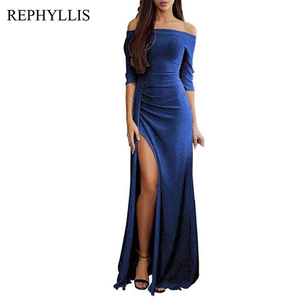 rephyllis ladies off shoulder 1/2 sleeve high split backless formal dress women wedding party ceremony long dress, Black;gray
rephyllis ladies off shoulder 1/2 sleeve high split backless formal dress women wedding party ceremony long dress, Black;gray